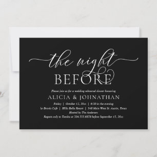 The Night Before, Modern Wedding Rehearsal Dinner Invitation
