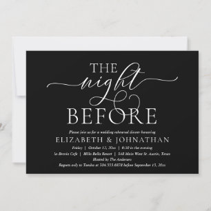 The Night Before, Modern Wedding Rehearsal Dinner Invitation
