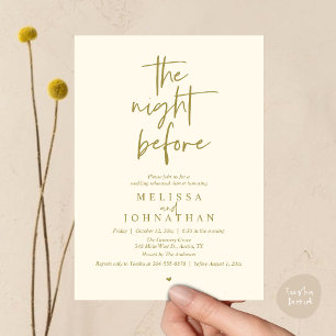 The night before, Modern Wedding Rehearsal Dinner Invitation