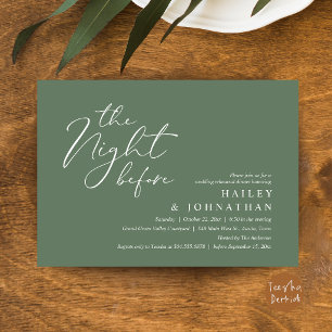 The Night Before, Modern Wedding Rehearsal Dinner Invitation