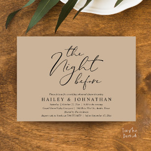 The Night Before, Modern Wedding Rehearsal Dinner Invitation