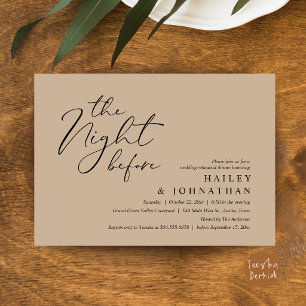 The Night Before, Modern Wedding Rehearsal Dinner Invitation