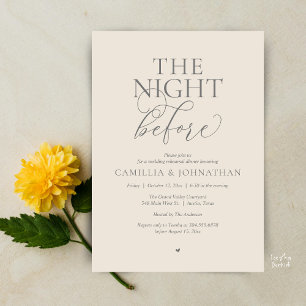 “The Night Before” Modern Wedding Rehearsal Dinner Invitation