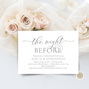 The Night Before, Modern Wedding Rehearsal Dinner Invitation
