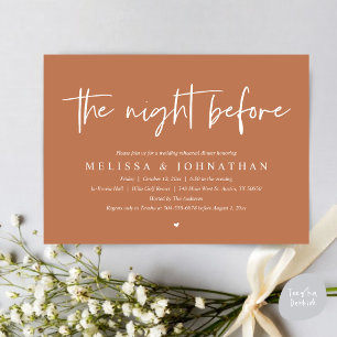 The Night Before, Modern Wedding Rehearsal Dinner Invitation