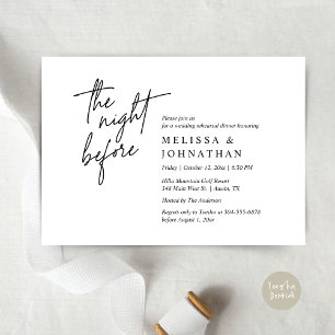 The Night Before, Modern Wedding Rehearsal Dinner Invitation