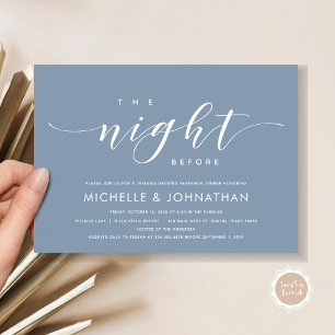 The Night Before, Modern Wedding Rehearsal Dinner  Invitation