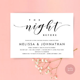 The Night Before, Modern Wedding Rehearsal Dinner  Invitation