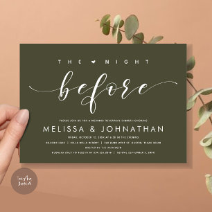 The Night Before, Modern Wedding Rehearsal Dinner Invitation