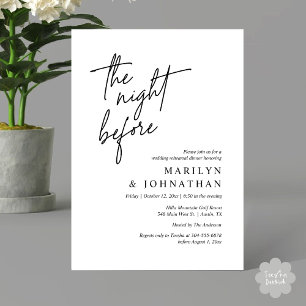 The Night Before, Modern Wedding Rehearsal Dinner Invitation
