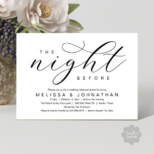 The Night Before, Modern Wedding Rehearsal Dinner Invitation