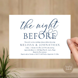 The Night Before, Modern Wedding Rehearsal Dinner Invitation