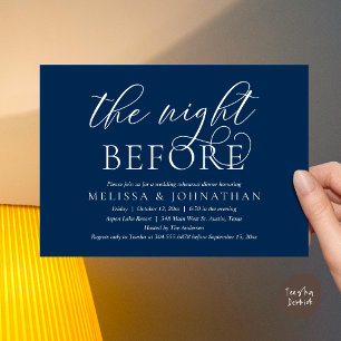 The Night Before, Modern Wedding Rehearsal Dinner  Invitation