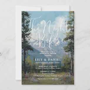 The Night Before Mountain Floral Rehearsal Dinner Invitation