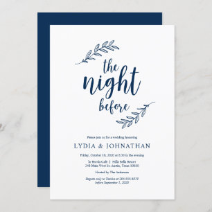 The night before, Navy Blue, Rehearsal Dinner Invitation