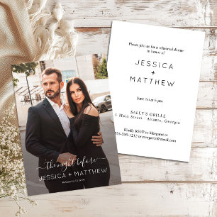 The Night Before Photo  Rehearsal Dinner Invitation