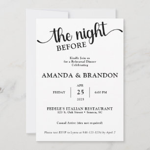The Night Before Rehearsal Dinner Invitation