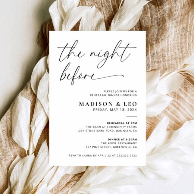 The Night Before Rehearsal Dinner Invitation (Creator Uploaded)