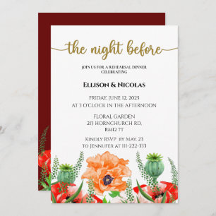 The night before rehearsal dinner invitation