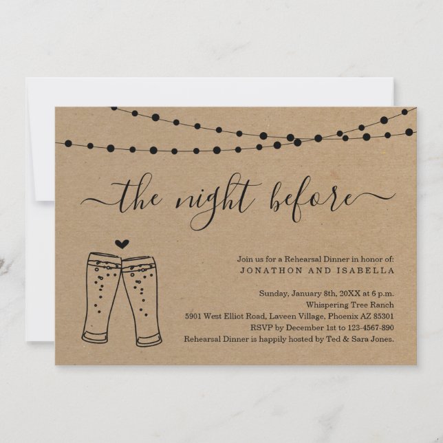 The Night Before Rehearsal Dinner Invitation (Front)