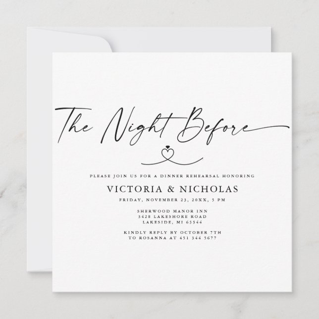 The Night Before Rehearsal Dinner Invitation (Front)