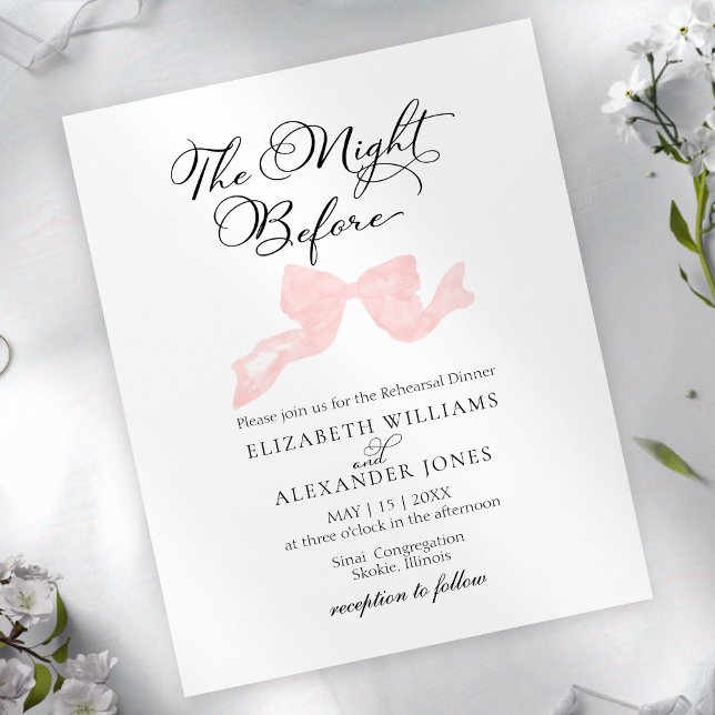 The Night Before Rehearsal Dinner Invitations Bow (Creator Uploaded)