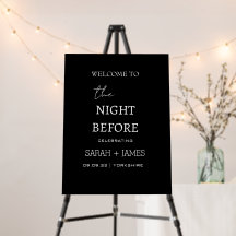 The Night Before Rehearsal Dinner Minimalist Sign