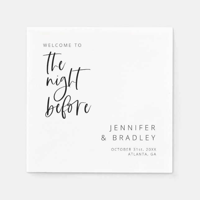 The Night Before Rehearsal Dinner  Napkin (Front)