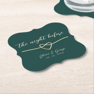 The Night Before Rehearsal Dinner Paper Coaster