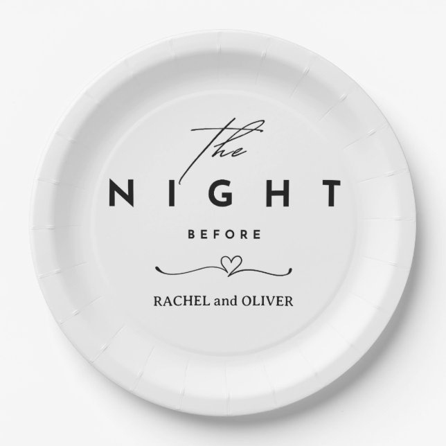 The Night Before Rehearsal Dinner Paper Plate (Front)
