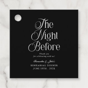 The Night Before  Rehearsal Dinner Thank You Favour Tags