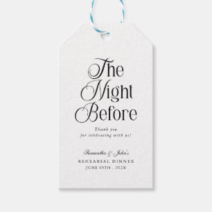 The Night Before  Rehearsal Dinner Thank You Gift Tags