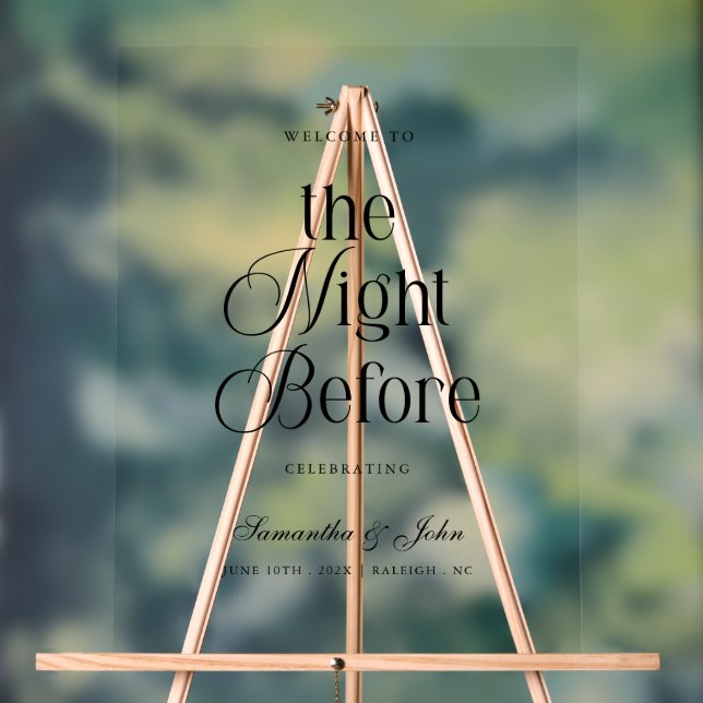 The Night Before Rehearsal Dinner Welcome Sign (Neutral)