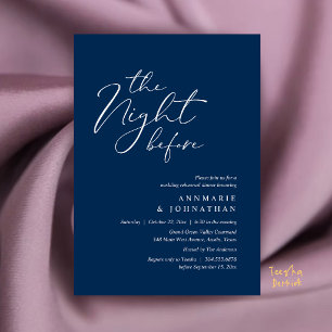 The Night Before Romantic Wedding Rehearsal Dinner Invitation