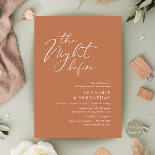 The Night Before Romantic Wedding Rehearsal Dinner Invitation