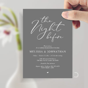 The Night Before Romantic Wedding Rehearsal Dinner Invitation