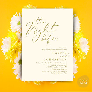 The Night Before Romantic Wedding Rehearsal Dinner Invitation