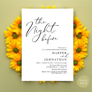 The Night Before Romantic Wedding Rehearsal Dinner Invitation
