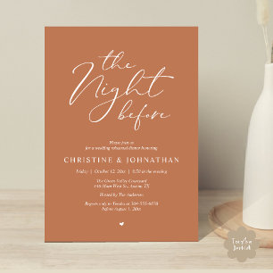 The Night Before Romantic Wedding Rehearsal Dinner Invitation
