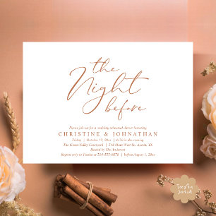 The Night Before Romantic Wedding Rehearsal Dinner Invitation