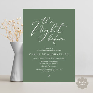The Night Before Romantic Wedding Rehearsal Dinner Invitation