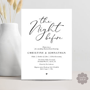 The Night Before Romantic Wedding Rehearsal Dinner Invitation