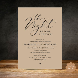 The Night Before Romantic Wedding Rehearsal Dinner Invitation