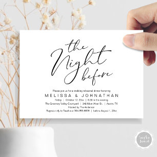 The Night Before Romantic Wedding Rehearsal Dinner Invitation