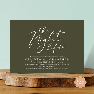 The Night Before Romantic Wedding Rehearsal Dinner Invitation