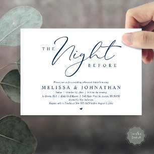 The Night Before Romantic Wedding Rehearsal Dinner Invitation