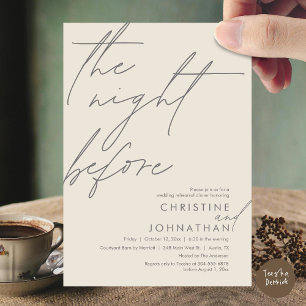 The Night Before Romantic Wedding Rehearsal Dinner Invitation