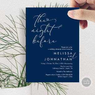 The Night Before Romantic Wedding Rehearsal Dinner Invitation