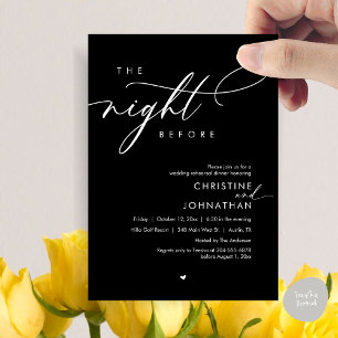 The Night Before Romantic Wedding Rehearsal Dinner Invitation
