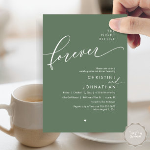 The Night Before Romantic Wedding Rehearsal Dinner Invitation